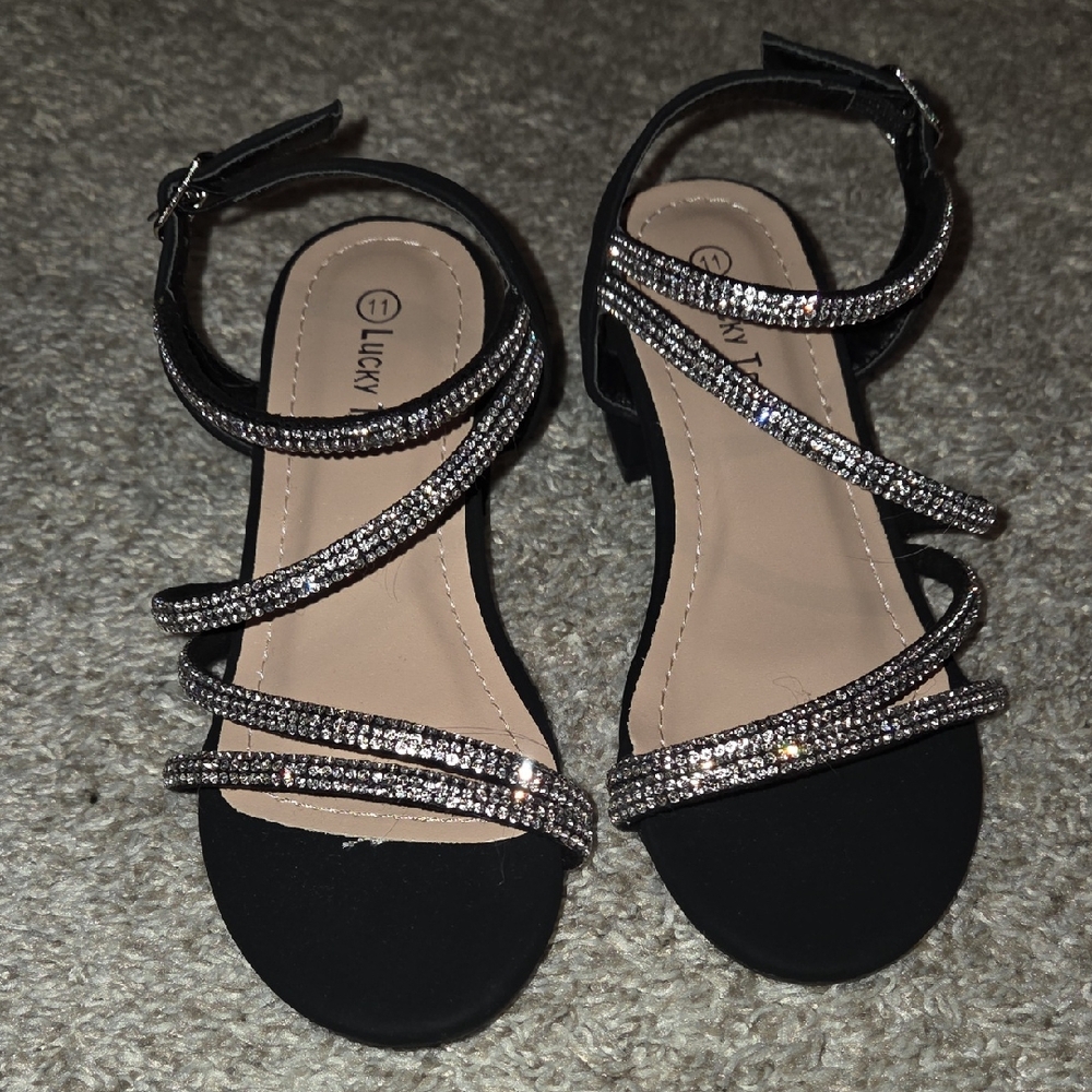 Lucky Brand Black Open Toe with Sparkling Straps